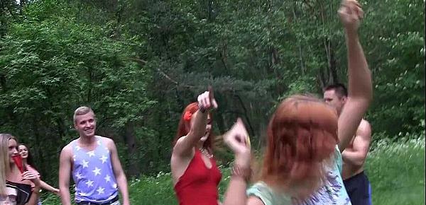 Filthy college sluts turn an outdoor party into wild fuck fest scene 3